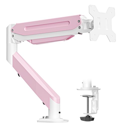 Image of Suptek Monitor Mount Gas Spring Monitor Arm Desk Mount Fully Adjustable Fits 17 20 22 23 24 26 27 32 35 inch Monitors Weight Capacity up to 24.25 lbs, Pink