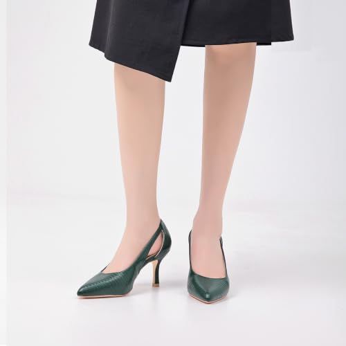 Image of Women's Pumps Pointed Toe Pump Shoes Kitten Heel Comfort Cut Out Dress Shoes for Office Wedding Party Dressy Casual, US Size 5-11