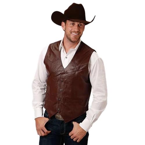 MENS BROWN LAMB NAPPA LEATHER VEST