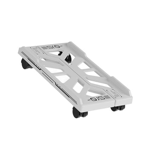 Soporte móvil para CPU de torre, ajustable, con ruedas giratorias de 360°, fabricado en ABS, color blanco, ancho ajustable de 22-30 cm, ideal para la mayoría de torres de PC
