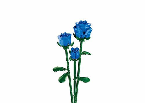 Stuban Building Block Flower Set, Blue Roses with Vase, Creative Life Bricks, 41.5 cm Height, M38-B1101-11 - Image 2