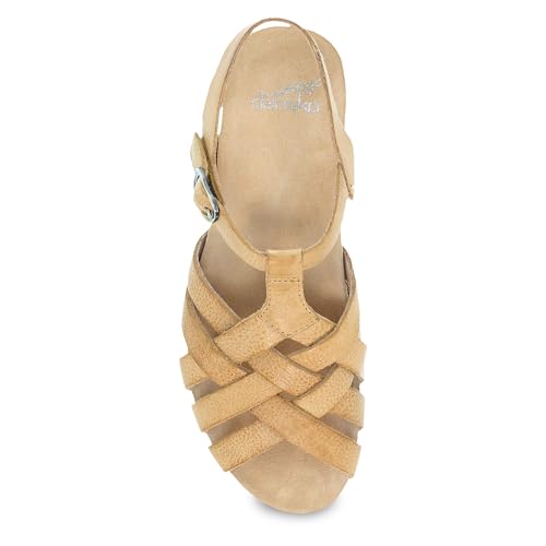 Image of Dansko Tinley Fisherman Wedge Sandal for Women - Cushioned, Contoured Footbed for All-Day Comfort and Support - Adjustable Hook & Loop Straps with Buckle Detail