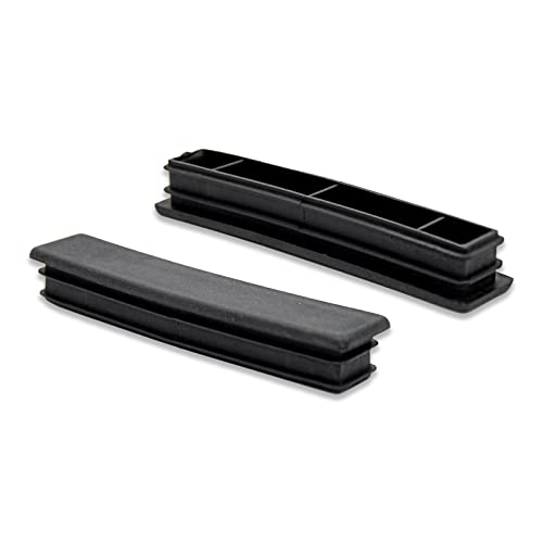 Image of Flyshop 8 Pack Black Chair Glide Inserts Plastic Plugs Rectangle Pipe Tubing End Caps 20 x 100 mm, 13 /16 inch x 4 inch