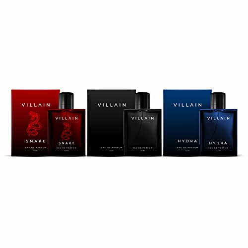 Image of VILLAIN Mashup Combo Perfume For Men | Woody, Spicy, Aqua, Patchouli, Musk | Pack Of 3 Perfume For Men 100 Ml Each | Long Lasting Fragrance Set | Perfume Spray Combo Set For Men