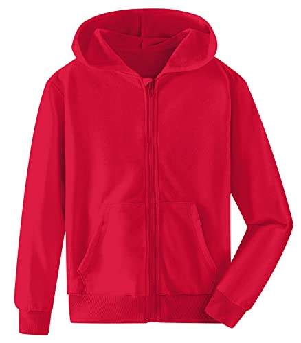 Unifaco Boys Hoodies Size 10 12 Red Fashion Zip Up Red Hoodies Sweatshirts Lightweight Spring Sports Outfits #TOP27