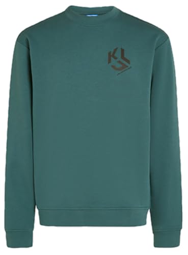 KARL LAGERFELD JEANS, Men's, Monogram Sweat, Regular Fit Sudadera, Verde, L para Hombre