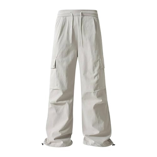Pantalones cargo para hombre, pantalones de trabajo largos, multibolsillos, pantalones de trabajo, modernos, rectos, informales, para exteriores, cintura alta, cómodos, pantalones largos, pantalones