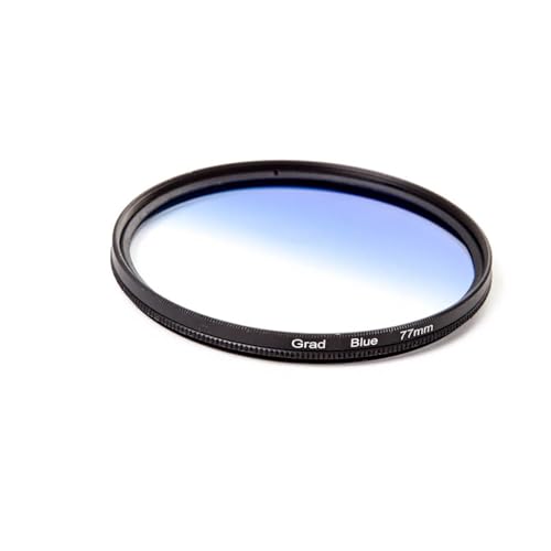 Filtro graduato universale - compatibile con obiettivi della fotocamera con filettatura filtro mm per fotografia di paesaggio e architettura 77 mm blu
