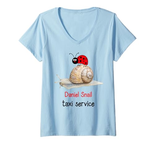 Femme Daniel Snail Service de taxi et coccinelle T-Shirt avec Col en V