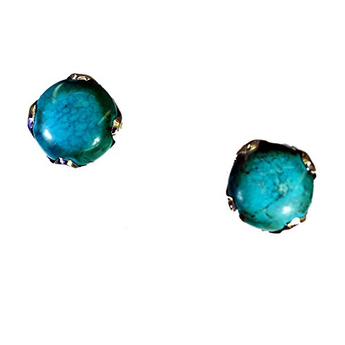 Crochet de poisson turquoise ovale en argent anti-irritation