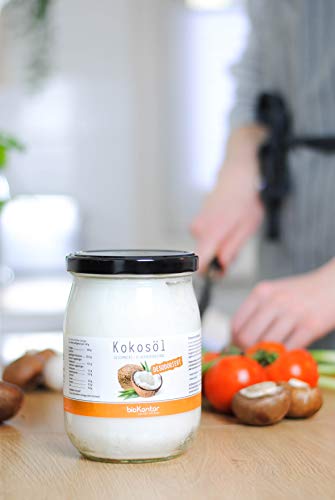 Kokosöl mild BIO 1000 ml I schonend gepresst I geschmacks- und geruchsneutral im Glas I Kokosöl desodoriert von bioKontor