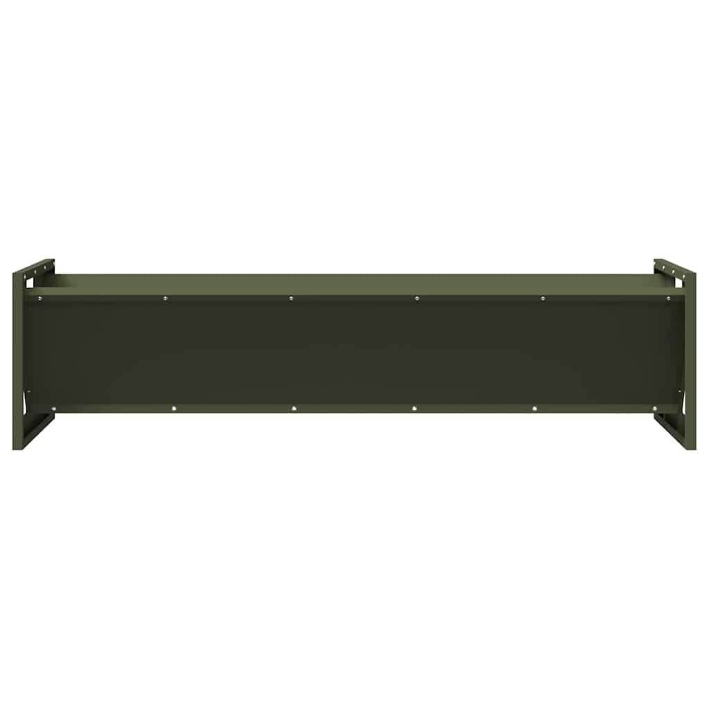 Mangiatoia per animali da fattoria, verde oliva, in acciaio laminato a freddo, 108 x 50 x 28 cm, resistente alle intemperie, robusta, con capacità di 10 kg, per interni ed esterni