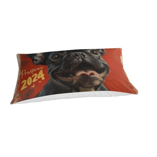 Parure de lit bouledogue français 135x200 microfibre housse de couette - 3