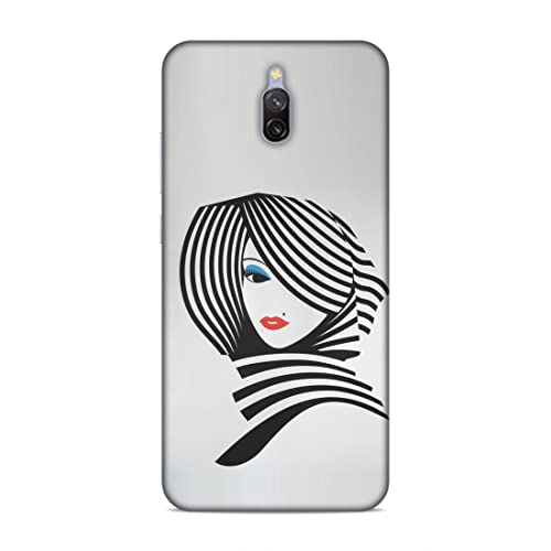 Image of Printed Mobile Back Hard Case Cover for Xiaomi Redmi 8A Dual | Girl, Cute Girl, Eye Lashes, Scarf, Lipstick-2197
