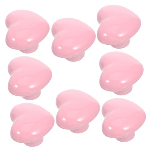 ERINGOGO 8 piezas Pomos de Cerámica Forma de Corazón Unidades Tiradores Decorativos para Infantiles Pomos Pequeños para Armarios y Cómodas Acabado Duradero y Accesorios para Habitaciones