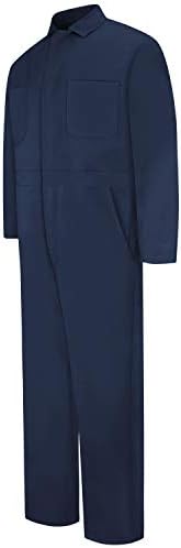 Red Kap Men's Snap Front Cotton Coverall, Oversized Fit, Long Sleeve