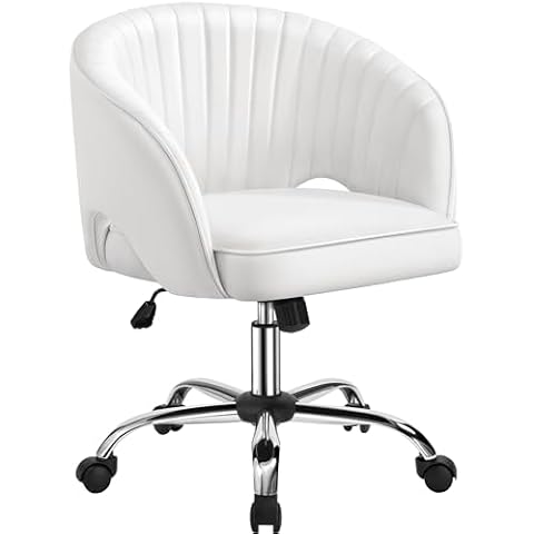 Yaheetech Adjustable White Faux Leather Chair Cover