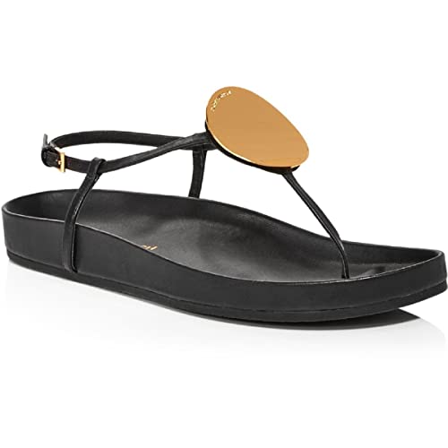 Tory Burch Womens Patos Leather Slingback Footbed Sandals