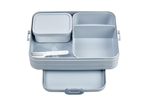 Mepal - Bento Lunchbox Take A Break Large - Brotdose mit Bento-Box - Meal Prep Box für Sandwiches, Kleine Snacks & Reste - Snack & Mittagessen - Essensbox mit Fächern - 1500 ml - Nordic Blue