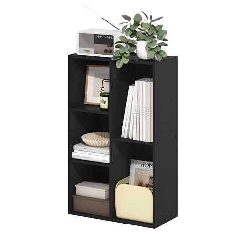 Furinno LUDER Book Shelf, 5-Cube Bookshelf, Reversible Bookcase, 9.4 x 19.5 x 31.5, Easy Assembly, for Living Room, Bedroom, Home Office, Blackwood by Furinno - Used condition - US$31.80