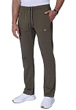 SCR Mens Sweatpants - Tall Men's Athletic Sweat Pants - 36 Inseam Sweatpants for Tall Men - Mens Training, Yoga, Work Out, Casual or Travel Pants with Zipper Pockets 32Wx36L (Khaki Green) 916z