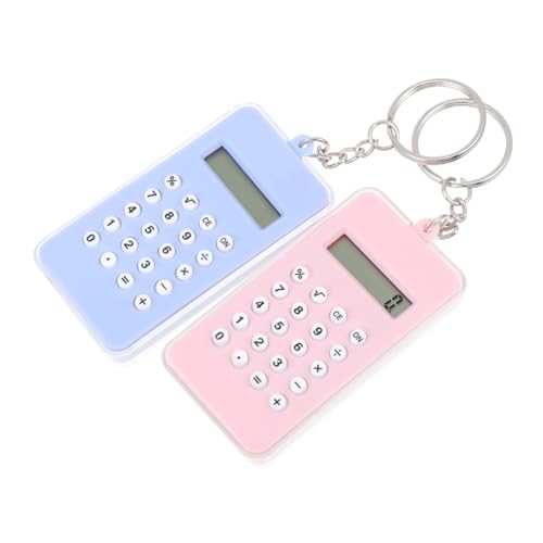 OSOLADY 2Pcs Creative Calculator Key Chain Pendant Cute Bag Hanging Decor for Keys Backpacks Students Friends Fun Office Accessory