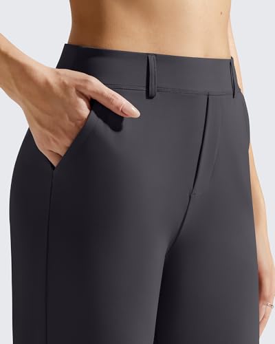 Image of G4Free EverGoing Women's Wide Leg Dress Pants Pull On Stretchy High Waisted Casual Trousers with Pockets
