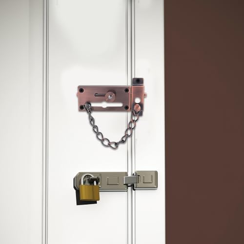 Cadena de seguridad de acero resistente con acabado café rojo antiguo 8