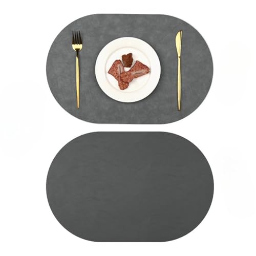 ランチョンマット シリコン 簡単 無地 調理台保護 断熱 高温・低温耐性 食洗機対応 お手入れ簡単 折りたたみ 多機能 繰り返し使用可能 大人用・子供用 ダイニング家庭用デスク レストラン カスタムキッズダイニングアンチホット レザー断熱 (ダークグレー,