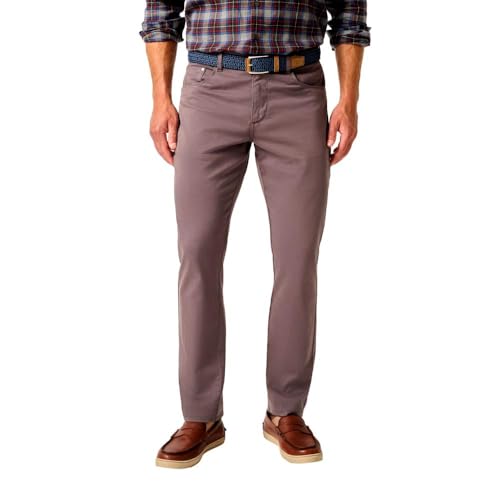 johnnie-O Men's Carmel Sateen 5-Pocket Pant, Pewter