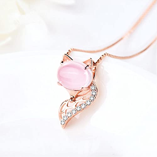 Bijoux en or rose et argent 925 collier d'exception en Quartz Rose