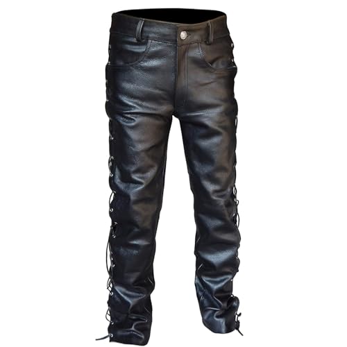 Cargo Sweatpants Mens Faux Leather Pants Halloween Hip Hop Retro Goth Tapered Trousers Cosplay Punk Rock Pants 2025