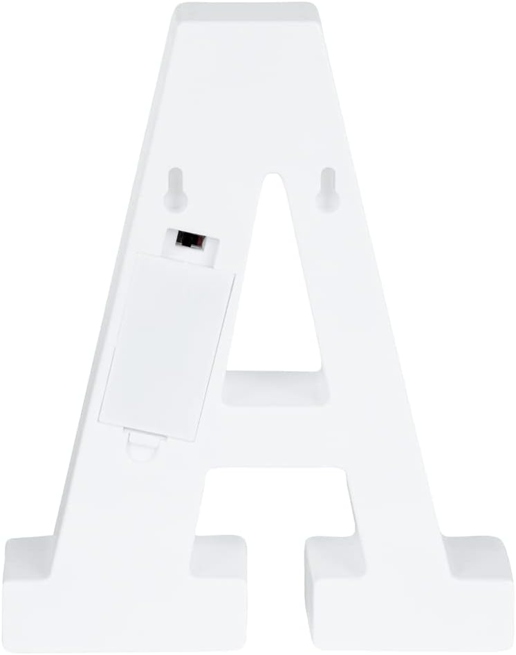 Restaurantware Illumify 6.9 x 1.2 x 8.7 Inch Light Up Letter 1 Durable Marquee LED Light - Letter A Touchproof White Plastic Party Light Keyhole Slot For Parties Weddings Or Special Events