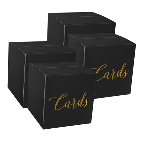 Ciieeo Elegant Wedding Card Box Set 4 Pcs Cardholder Box for Wedding Reception for Memories