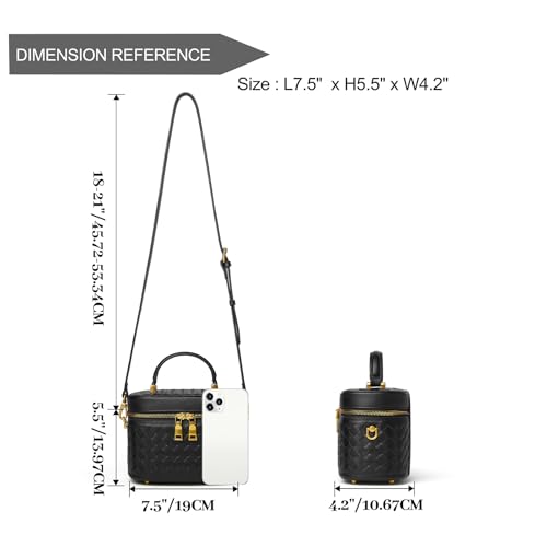 Image of DAILANDO Small Top Handle Box Purse for Women Designer Woven Tote Crossbody Handbag With Long Adjustable Strap