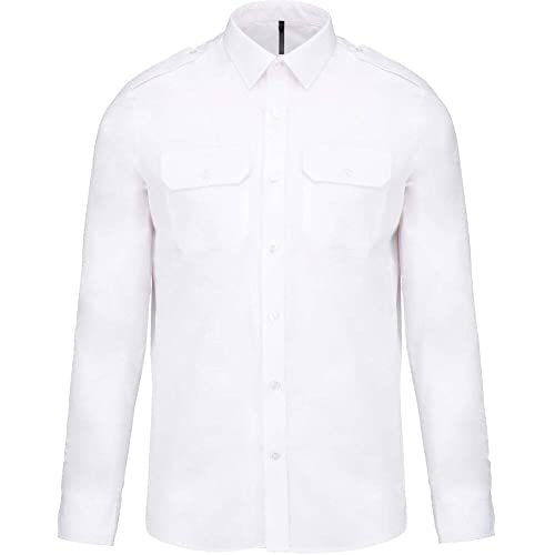 Kariban Chemise Pilote Manches Longues Homme - Blanc, L, Homme Cover