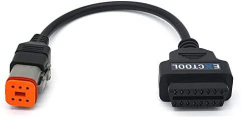 Exctool Motorcycle OBD2 Diagnostic Adapter Compatible with Harley Davidson Fuel Injected Models with 6 Pin Connector CAN-Bus Protocol 1 Feet Cable