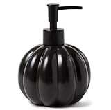 Simple Pleasures Black Pumpkin Scented Liquid Hand Soap Dispenser - Autumn & Halloween Novelty Décor – Decorative Refillable Hand Pump for Kitchen Countertop and Bathroom Sink
