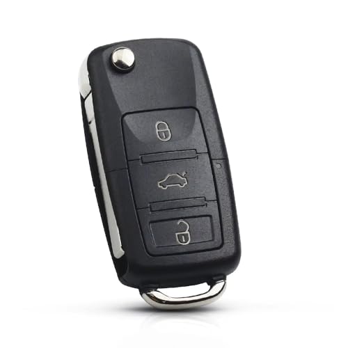 Controles remotos | Autozoco Carcasa Mando Llave Coche 3 Botones,Carcasa Llave Mando Coche,Compatible Con Volkswagen Bora,Beetle,Golf,Polo,Touareg,Skoda,Botones De Abrir,Cerrar Y Maletero,Con Zócalo De Pila
