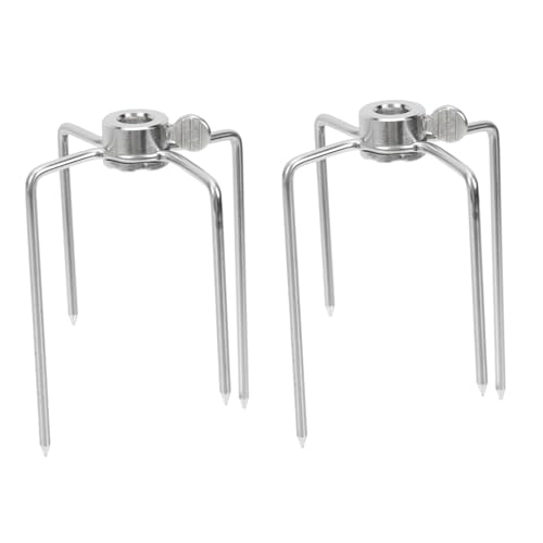 OFFSCH 2Pcs Stainless Steel Bbq Forks Durable Rotating Roast Chicken Holders for Grilling Easy Installation Meat Forks for Home Kitchen Outdoor Cooking