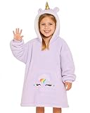 Wearable Animal Blanket Hoodie for Kids 3-10yr, Fun Comfy Blanket Hoodie, Hooded Blanket for Girls and Boys, Toddler (Unicorn Hoodie)