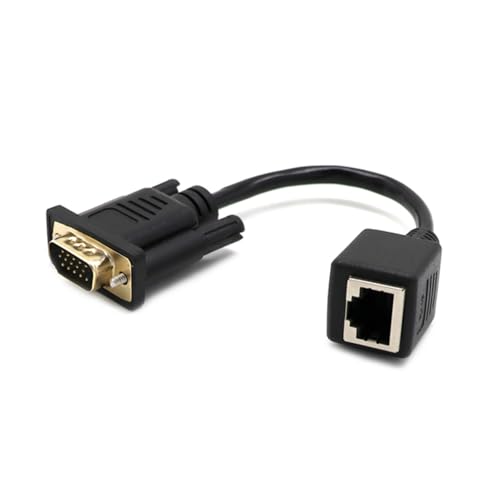 PANHDK Cavo adattatore convertitore da VGA a RJ45 da 15 cm, cavo di prolunga femmina/maschio a femmina Cat5/Cat6 ethnernet