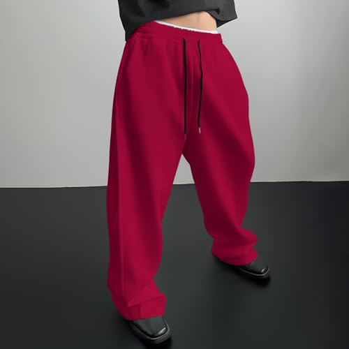 Baggy Sweatpants for Men Wide Leg Cotton Sweats Pants Loose Open Bottom Joggers with Pockets Comfy Y2K Trousers Streetwear4