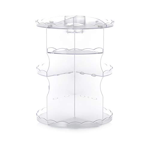 Organisateur maquillage rotatif transparent pour rangement haut de gamme