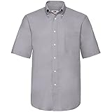 kurzarmhemd grau Stil: Regular Fit Fruit of the Loom Herren Oxford Businesshemd Oxford Short Sleeve, Grau, X-Large (Herstellergröße: 17\