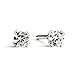 Tiny Birthstone Gemstone Post Stud Earrings in Sterling Silver | Multiple Color Choices & Sizes | Birthday Earrings for Women (3mm, April | Clear CZ)