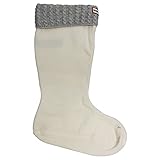 HUNTER Unisex Recycled Mini Cable Sock Tall Polyfleece White Pale Grey 39-42 EU