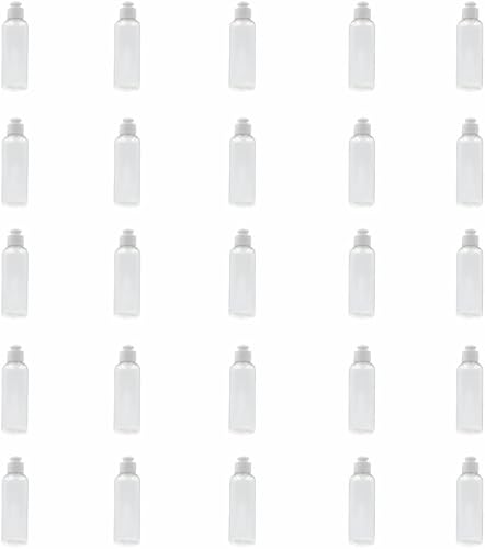 25 x 250ml Clear PET Bottles with Push-Pull Caps – Reusable Plastic Squeeze Bottles for Beauty, Cleaning, Food & Liquid Storage