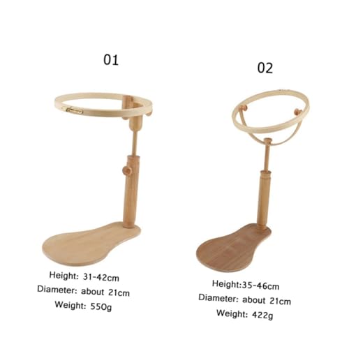 Support de broderie rotatif bois hêtre cadre réglable rack ajustable - 2