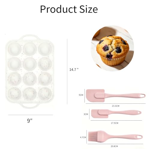 Silicone Muffin Pan, Nonstick Cupcake Baking Tray, Muffin Tin for Baking by WIQVFYHO - Used condition - Image 4